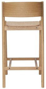 Scaun de bar în culoare naturală cu aspect de lemn de stejar (înălțime șezut 75 cm) Oblique – Hübsch