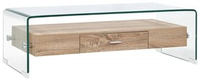 vidaXL Măsuță de cafea, transparent, 98x45x31 cm, sticlă securizată