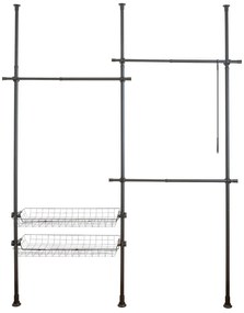 Suport pentru haine negru telescopic din metal Herkules – Wenko