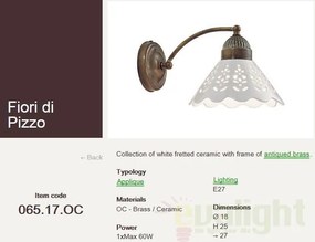Aplica de perete rustic fabricata manual diam.18cm Fiori di Pizzo 065.17.OC