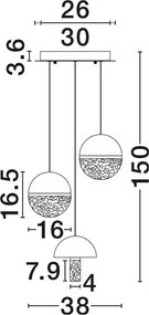 Lustra decorativa cu 3 pendule LED 3000K DORIN