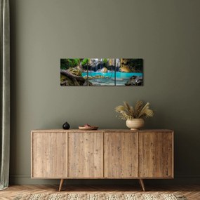 Tablou cu cascade (cu ceas) (90x30 cm)