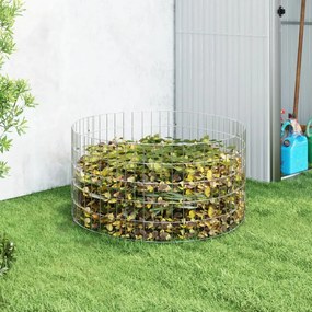 vidaXL Compostor de grădină, Ø100x50 cm, oțel galvanizat