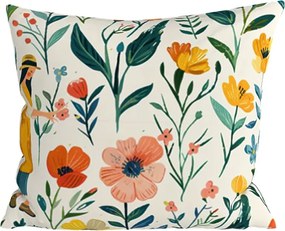 Fata de perna din policoton FLOVINA POLY 45x45 cm, colorat