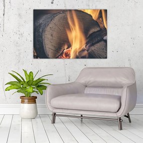 Tablou - Lemn în foc (90x60 cm)