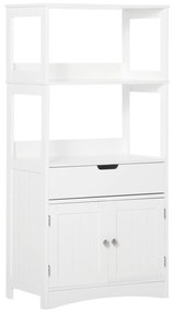 kleankin Dulap multifunctional cu rafturi, MDF, 60x33x122.5 cm, Alb | Aosom Romania