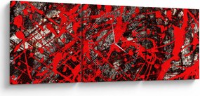 Tablou - Abstracție expresivă (cu ceas) (90x30 cm)