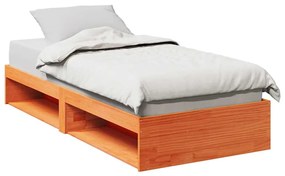 vidaXL Pat de zi fără saltea ceară maro 75x190 cm lemn masiv de pin