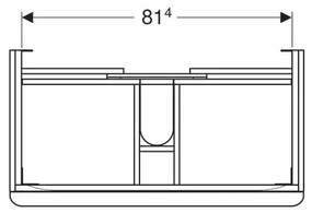 Dulap baza pentru lavoar suspendat Geberit Smyle Square gri nisip 2 sertare 89 cm