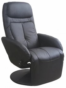 Fotoliu recliner tapitat Optima negru - H 84-101 cm