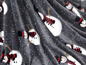 Patura pufoasa de Craciun luminata SNOW BUDDY, gri Dimensiune: 150 x 200 cm