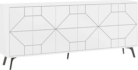 Comoda TV DUNE, alb/negru, PAL melaminat, 184x35x77 cm