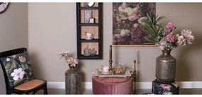 Etajera neagra, din lemn, aspect vintage, Florentine