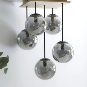 Lustră pe tijă JUST LIGHT. 11395-79 WIDOW 5xE14/25W/230V stejar