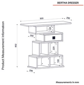 Masă decorativă Bertha Antracit