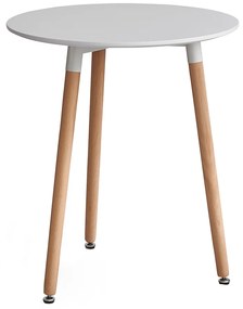 Masa dining, alb/fag, diametru 60 cm, ELCAN