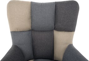Scaun balansoar design, patchwork/gri/bej, KEMARO