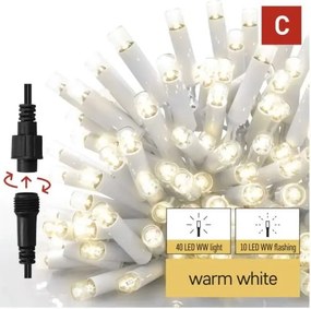 Ghirlandă LED de exterior 50xLED/3x0,4m IP44 alb cald
