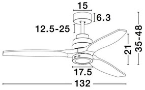 Lustra LED cu ventilator si telecomanda design modern Sabal NVL-5231401