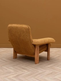 Fotoliu din stofa boucle si cadru din lemn masiv, design retro, 82,5×96×86,5 cm, „Biskit"