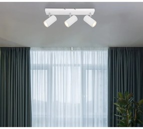 Plafoniera cu 3 spoturi directionabile design modern ROBBY alb