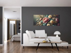 Tablou - Natură moartă cu flori - pictură (120x50 cm)