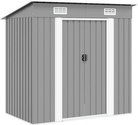 vidaXL Șopron metalic pentru grădină, gri