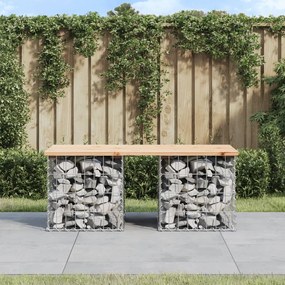 834338 vidaXL Bancă de grădină, design gabion, 103x44x42cm, lemn masiv de pin