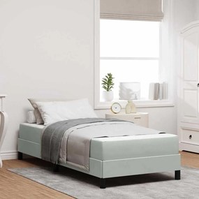 vidaXL Pat boxspring cu saltea Gri deschis 80 x 200 cm Catifea