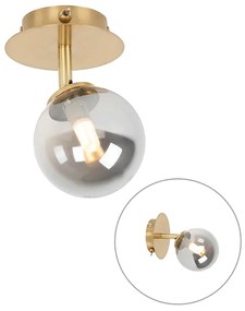 Spotlight rustic auriu reglabil cu sticlă fumurie - Atena