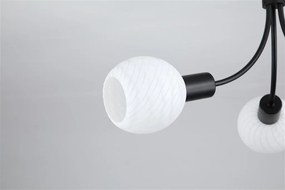 Lustra aplicata metal negru, sticla opal Nova 3L