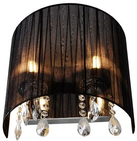 Aplică clasică crom cu abajur negru - Ann-Kathrin 2