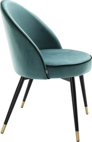 Set de 2 scaune elegante design LUX Cooper, catifea turcoaz 113123 HZ