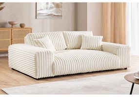 Canapea crem cu tapițerie din catifea reiată 213 cm Justin – Ropez