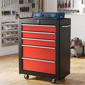 HOMCOM Carucior pentru Ustensile Unelte cu Sertar Rosu 61,5 X 33 X 85cm | Aosom Romania