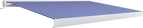 vidaXL Copertină motorizată tip casetă, albastru și alb, 400 x 300 cm