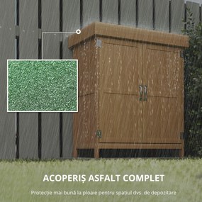 Outsunny Dulap de Grădină pentru Depozitare Unelte, Magazie Exterior cu 2 Rafturi, 74x43x88 cm, Gri | Aosom Romania