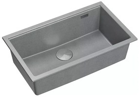 Chiuveta compozit incastrata Quadron Logan 110 gri - inox 76x44 cm