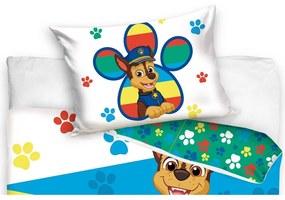 Lenjerie de pat din bumbac pentru copii PawsomeTeam, 100 x 135 cm, 40 x 60 cm