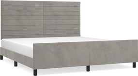 vidaXL Cadru de pat cu tăblie, gri deschis, 180x200 cm, catifea