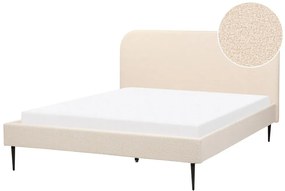 Pat matrimonial 160 cm Faris (boucle bej) (cu somieră). 1078945