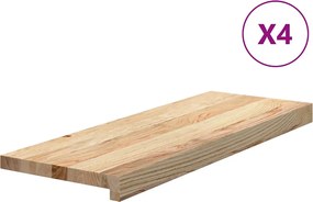 vidaXL Trepte scari 4 buc Stejar masiv netratat 70x30x2 cm