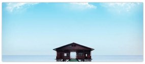 Tablou cu casă pe mare (120x50 cm)