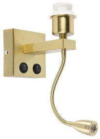 Lampa de perete moderna din alamă cu braț flexibil - Brescia Combi