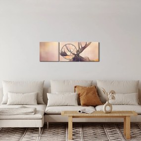 Tablou - Pădure în frunze de toamnă (cu ceas) (90x30 cm)