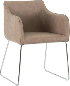 Scaun dining bej din piele Beige Dining Chair