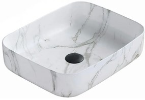 Mexen Carla chiuvetă pe blat 50 x 39 cm, Piatră albă - 21555092