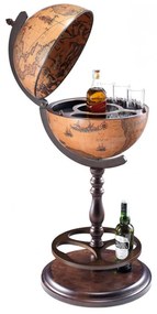 Minibar din lemn – glob pamantesc „Hotca Globe”