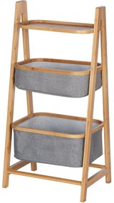 Wenko Raft din bambus cu 1 raft și 2 coșuri Bahari, 91 x 34 x 44 cm
