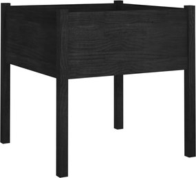 vidaXL Jardinieră de grădină, negru, 70x70x70 cm, lemn masiv de pin